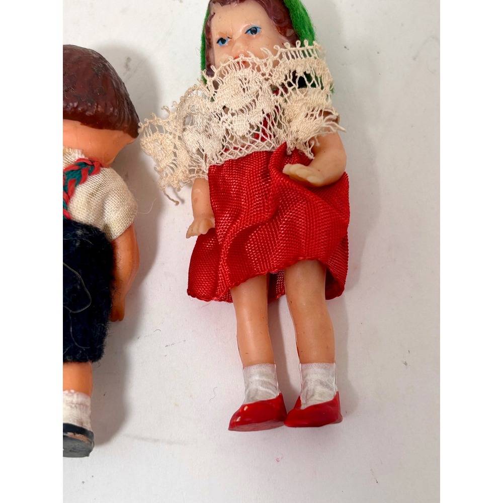 Vintage Miniature German Alpine Folk Dolls Set of 3 Lederhosen Traditional Dress - Picture 6 of 8